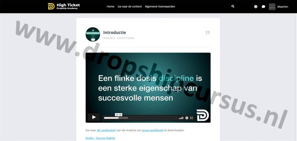 Op deze foto zie je de Bonus #6: Dé Succesformule: creëer een 100K mindset van de High Ticket Dropship Academy