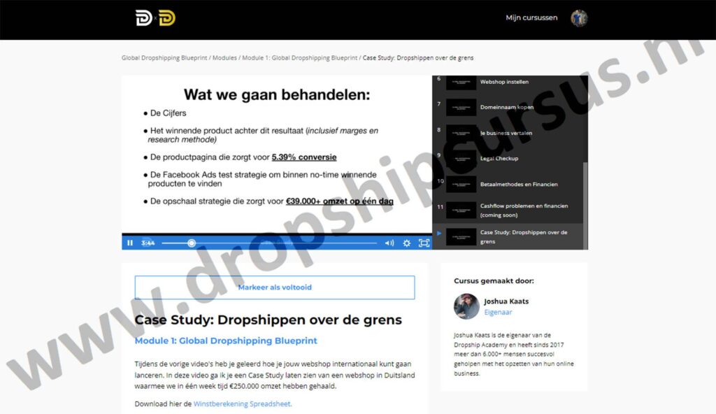 Op deze foto zie jeLes 12: Case study – 250k in één week van de dropship academy 5.0